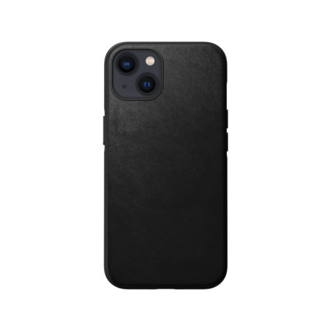 iPhone 13 Phone Case - Black Leather Luxury with MagSafe