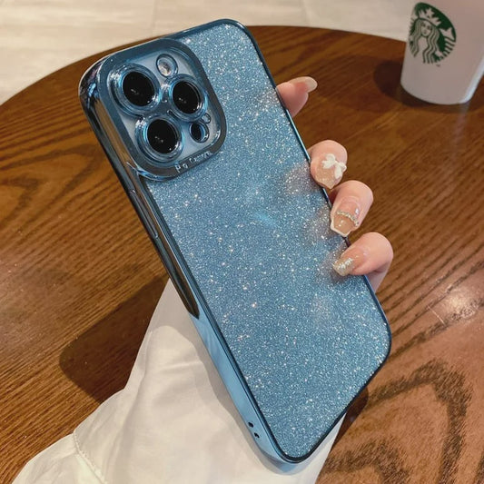 iPhone 12 Pro Max Phone Case - Light Blue Glitters