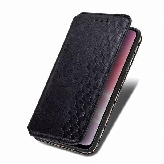 vivo Y76 5G Phone Case - Black Flip with Hexagons
