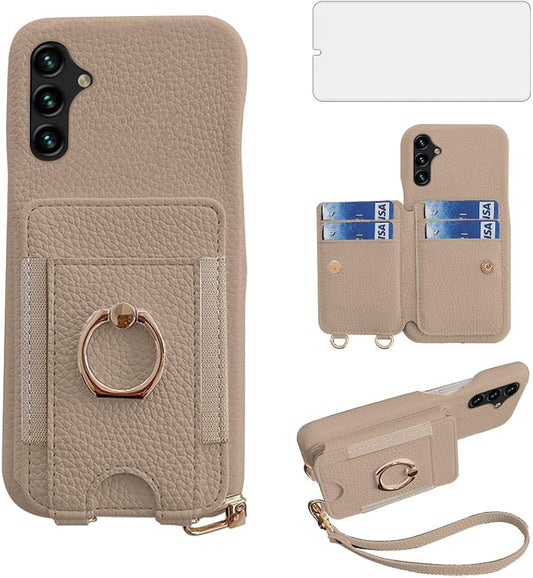 Samsung Galaxy S23 Ultra Phone Case - Leather Crossbody with Wallet