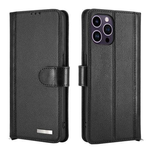 iPhone 13 Pro Phone Case - Flip Black Leather