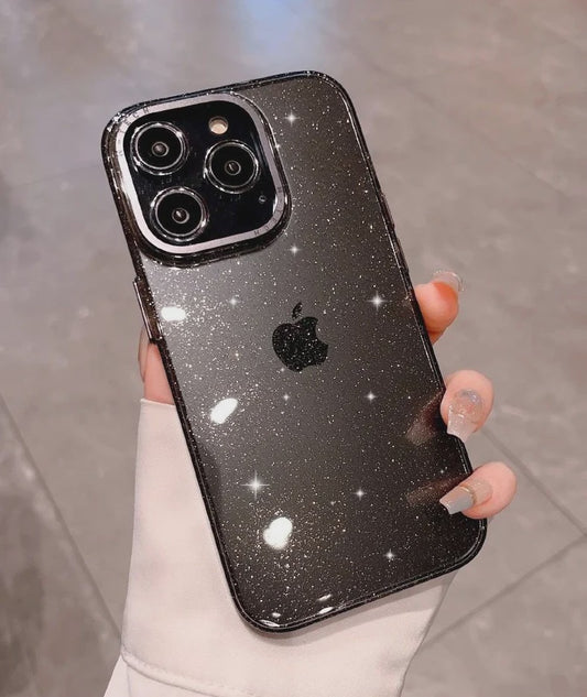 iPhone 11 Pro Phone Case - Black, Clear & Glitters