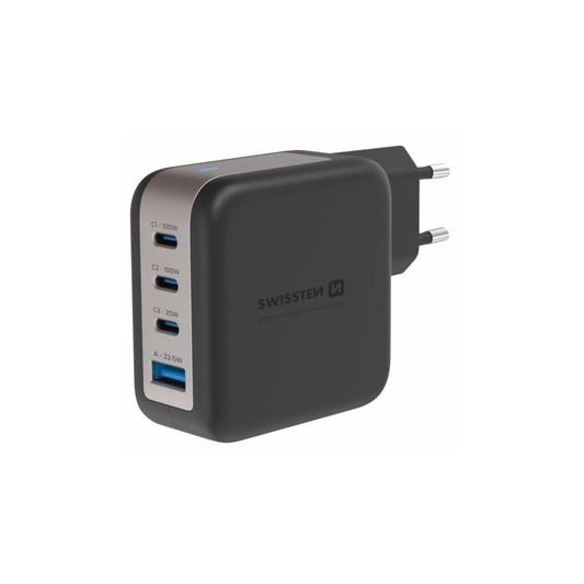 Swissten GaN 3xUSB-C, 1xUSB-A 100W Charging Plug