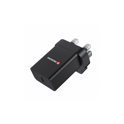 Swissten Travel Charger PD 25W Uk Socket  Black