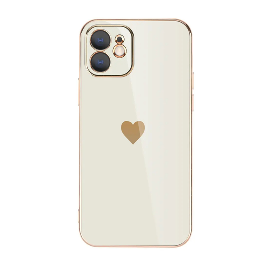 iPhone 12 Pro Phone Case - Coolyer Clear Heart & Gold