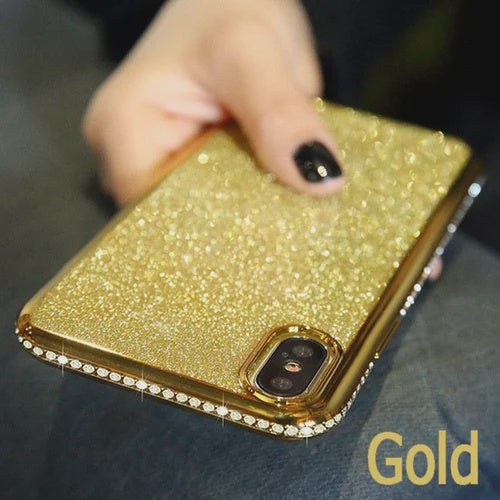iPhone XS Max Phone Case - Gold and Glitters