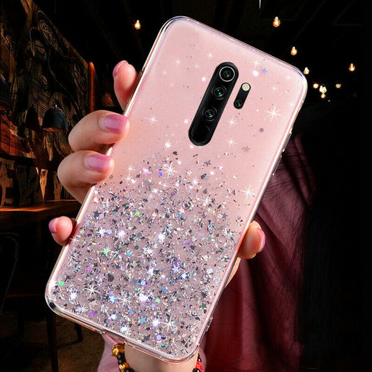 Redmi Note 9C Phone Case - Pink Glitters