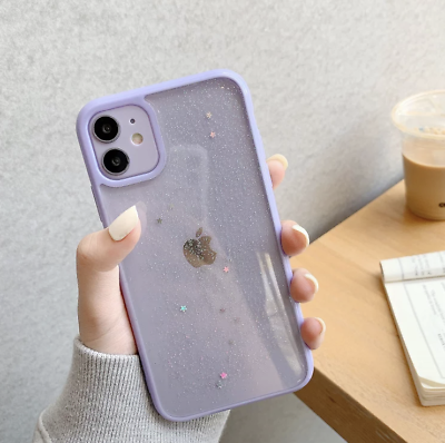 iPhone 11 Pro Phone Case - Glitter Clear & Light Blue