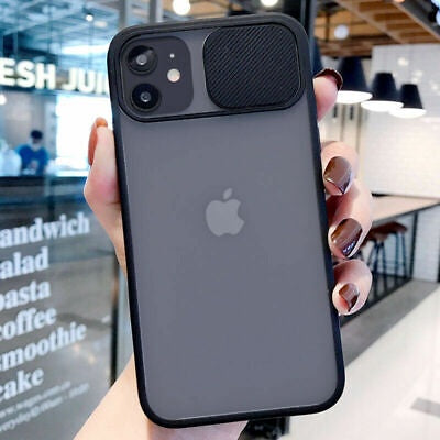 iPhone 12 Pro Max Phone Case - Clear & Black with Camera Cover