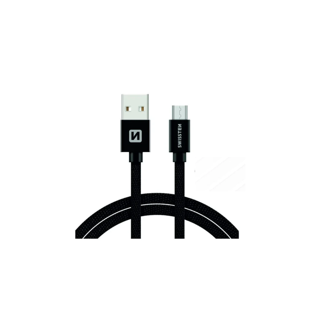 [8595217455450] 1.2M USB-A to Micro USB Charging and Data Cable (Black) - Swissten