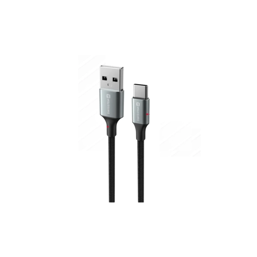 [8595217455337] 1.5M USB-A to USB-C Charging and Data Cable - Swissten