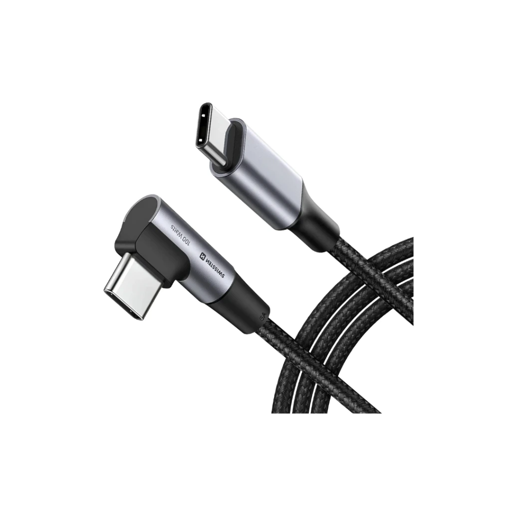 [8595217487123] 2m 100W USB-C to USB-C Charging Cable for Laptops - Swissten