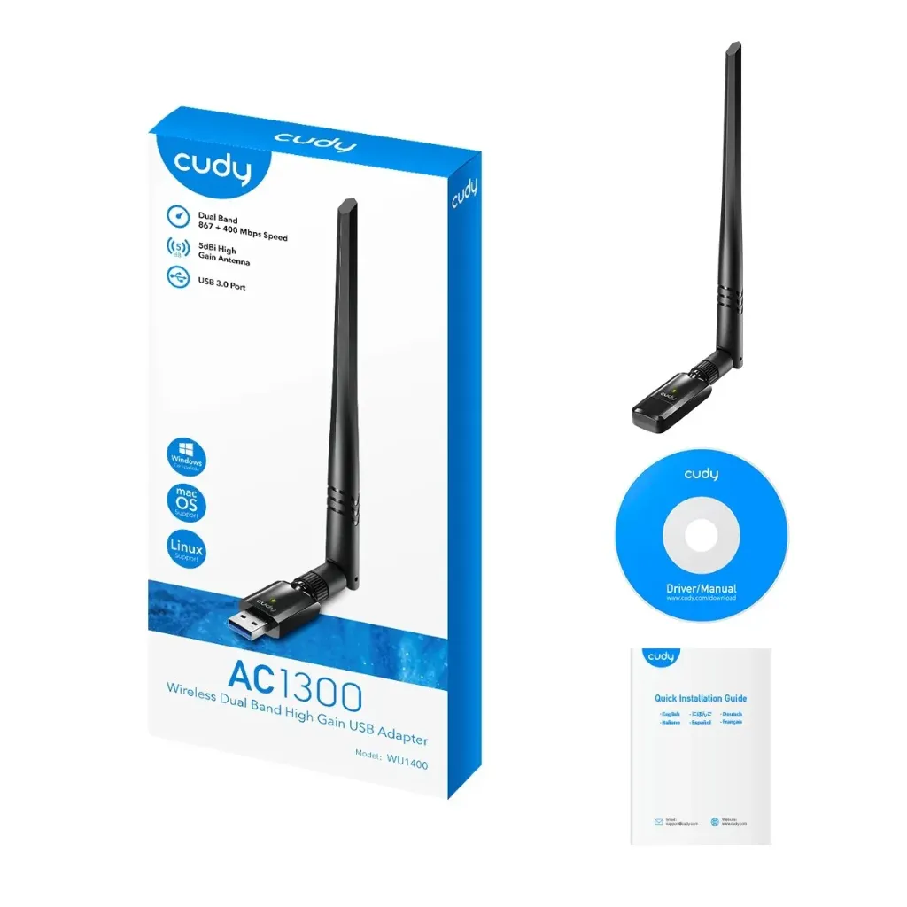 [6971690791230] Cudy AC1300 High Gain USB Adapter