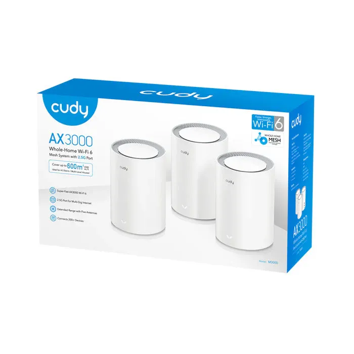 [6971690793258] Cudy AX3000 M3000 Mesh 2.5Gbps - (3-Pack)