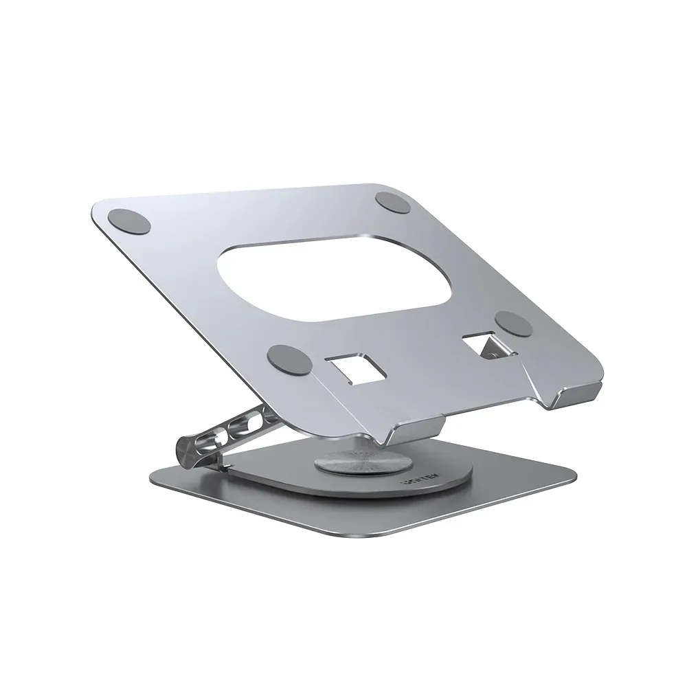 [12266] Ergonomic Stainless Steel Laptop Stand with 360° Rotatable Base