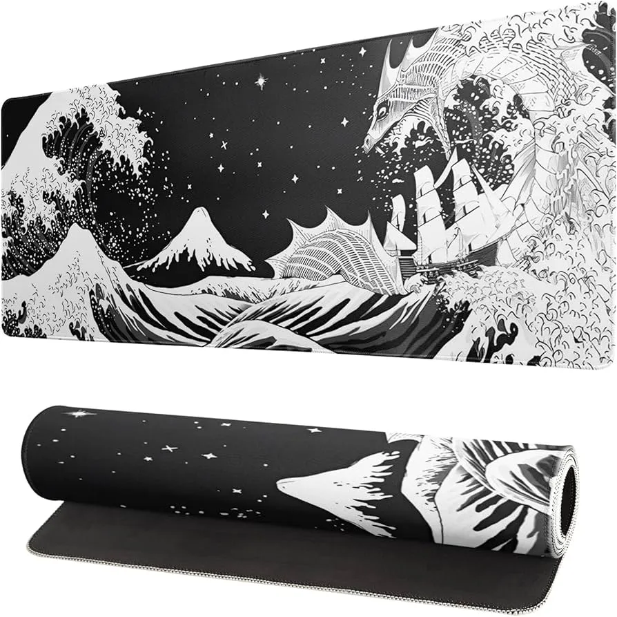 [21792855112] Gaming Mouse Pad - B&W Waves Pattern