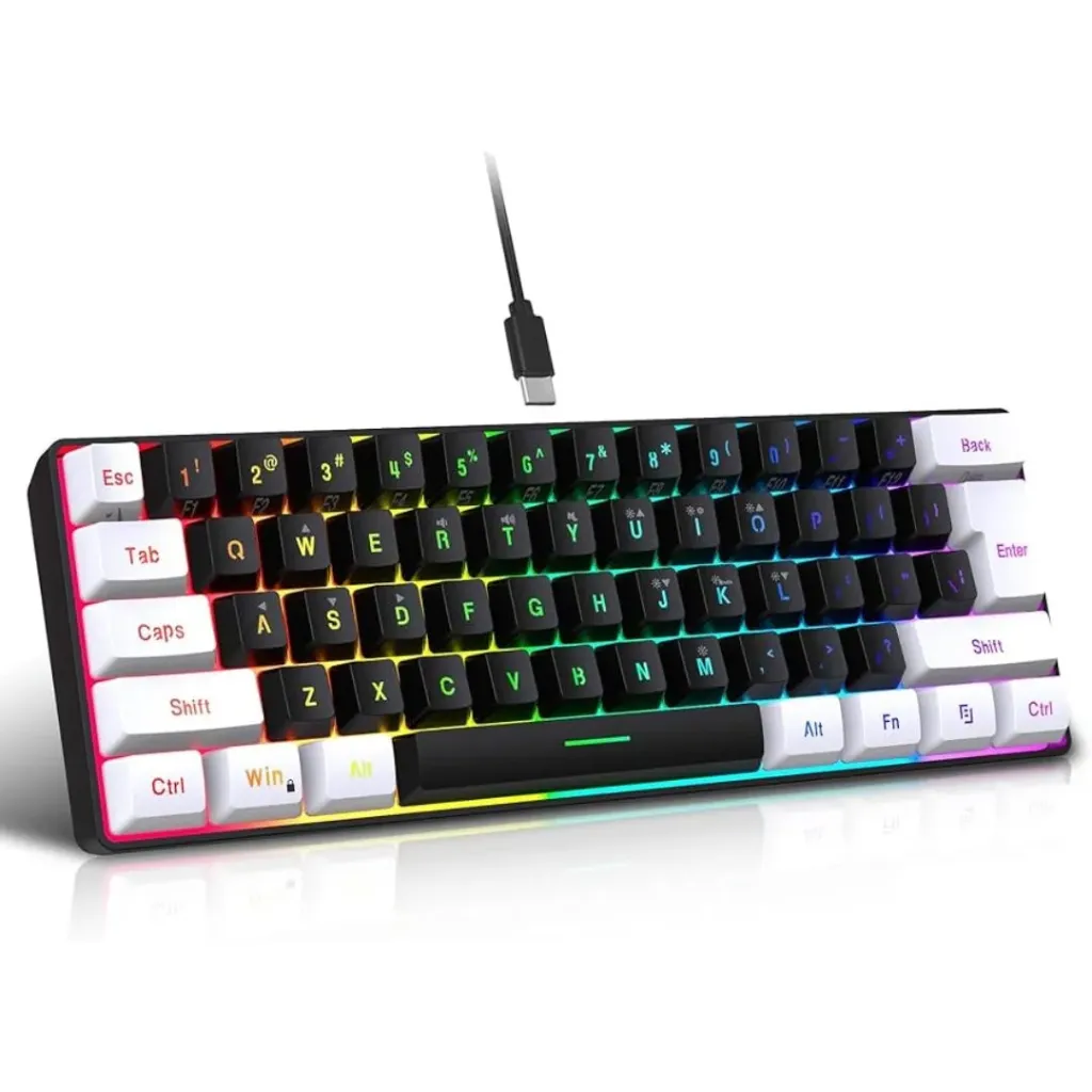 [C13246] HXSJ V700 Wired Mechanical Gaming Keyboard in Black & White