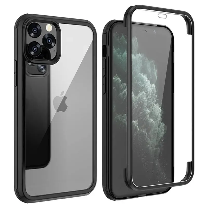 [10559] iPhone 11 Pro Max Phone Case - Black & Clear