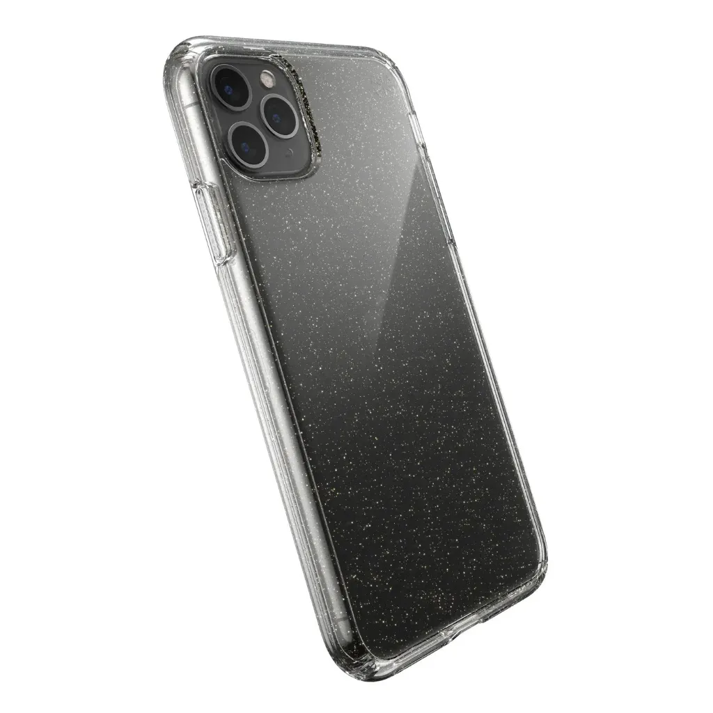 [10585] iPhone 11 Pro Phone Case - Black, Clear & Glitters