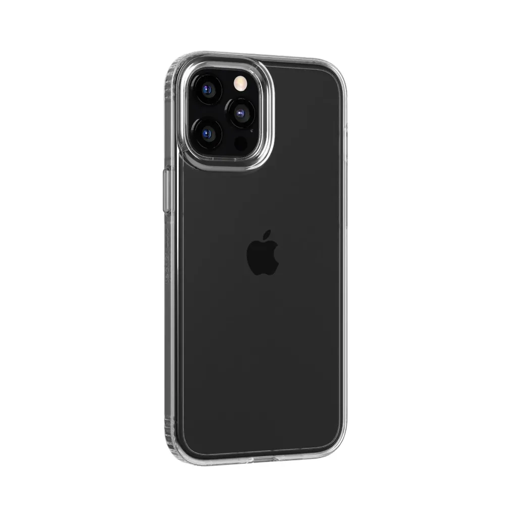 [10590] iPhone 12 Pro Max Phone Case - Clear & Black with Camera Cover