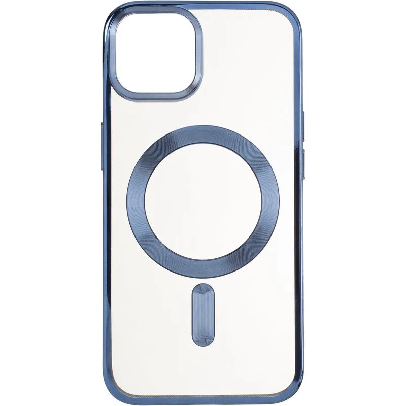 [10579] iPhone 12 Pro Phone Case - Blue Chrome & Clear