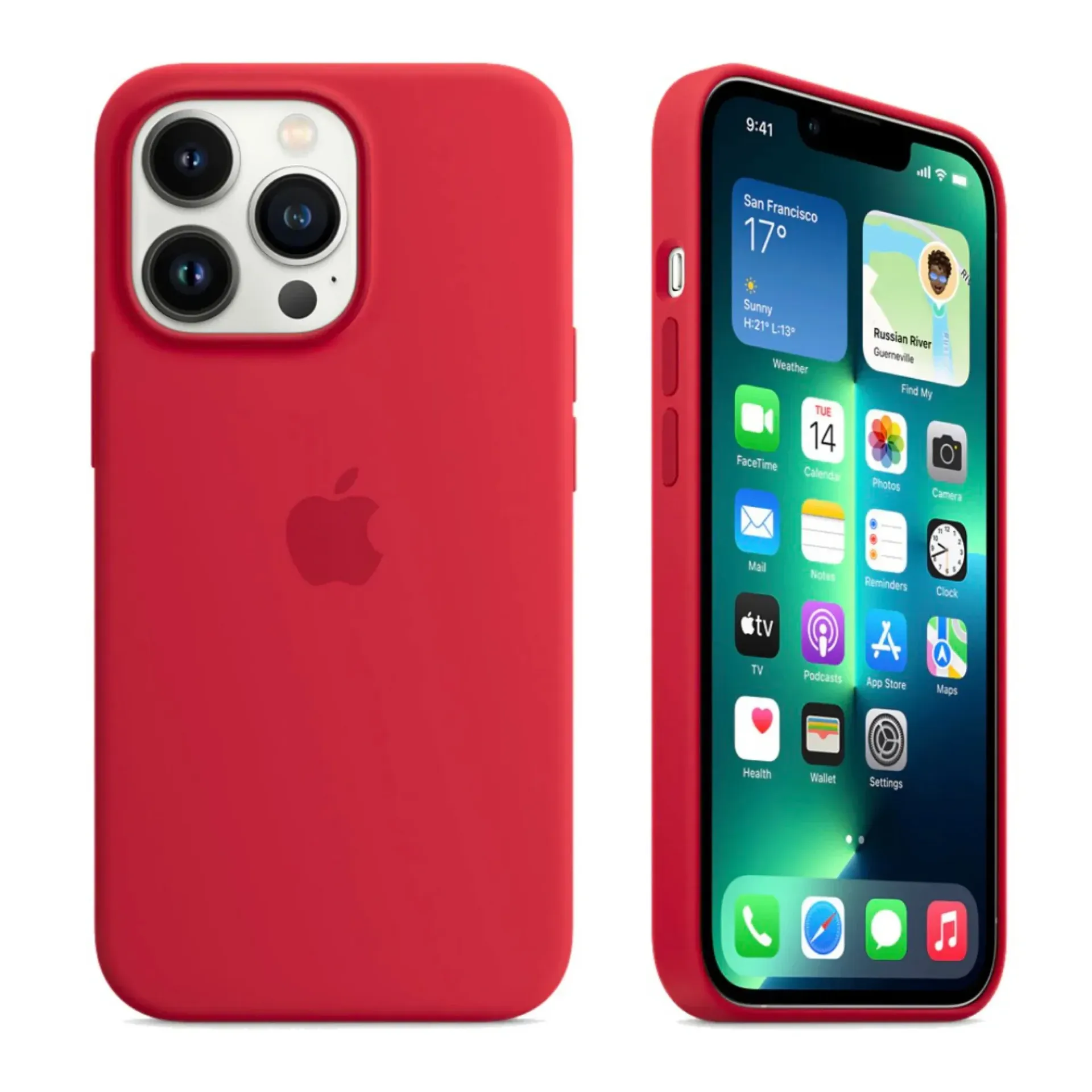 [8565971035885] iPhone 13 Pro Max Phone Case - Red