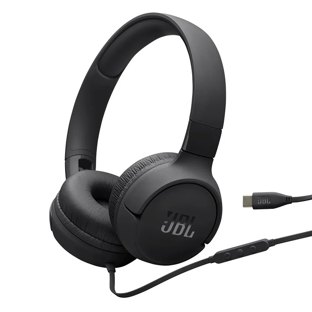 [1200130023255] JBL 520C Wired Headphones in Black