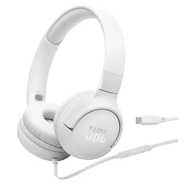 [1200130023262] JBL 520C Wired Headphones in White