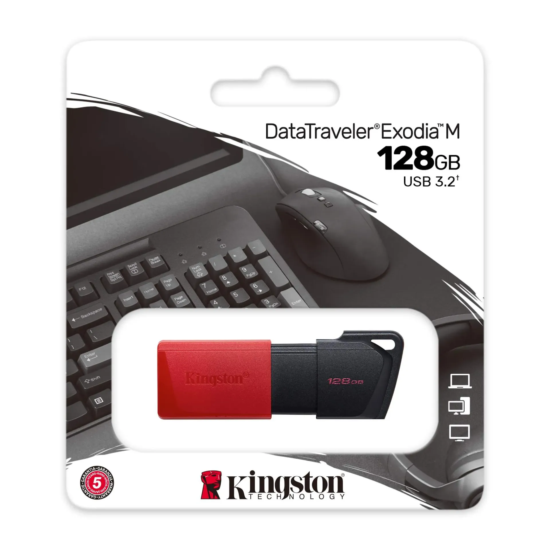 [740617326376] Kingston DataTraveler Exodia 128GB USB 3.2 Pendrive