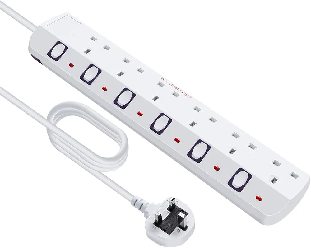 [6934711219861] Many | 6-Way | 2M Extension w/ Surge Protection