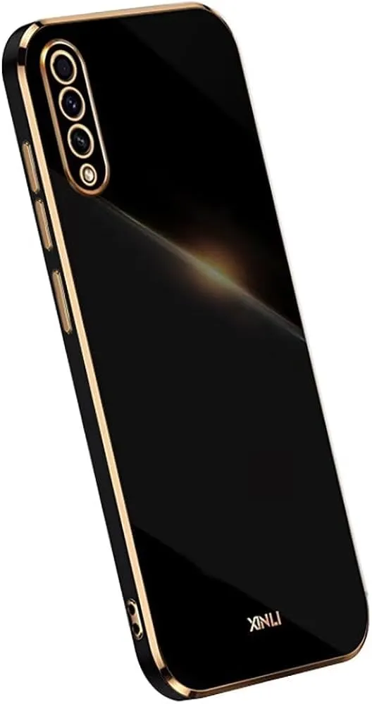 [10762] Samsung Galaxy A70 Phone Case - Gold & Black