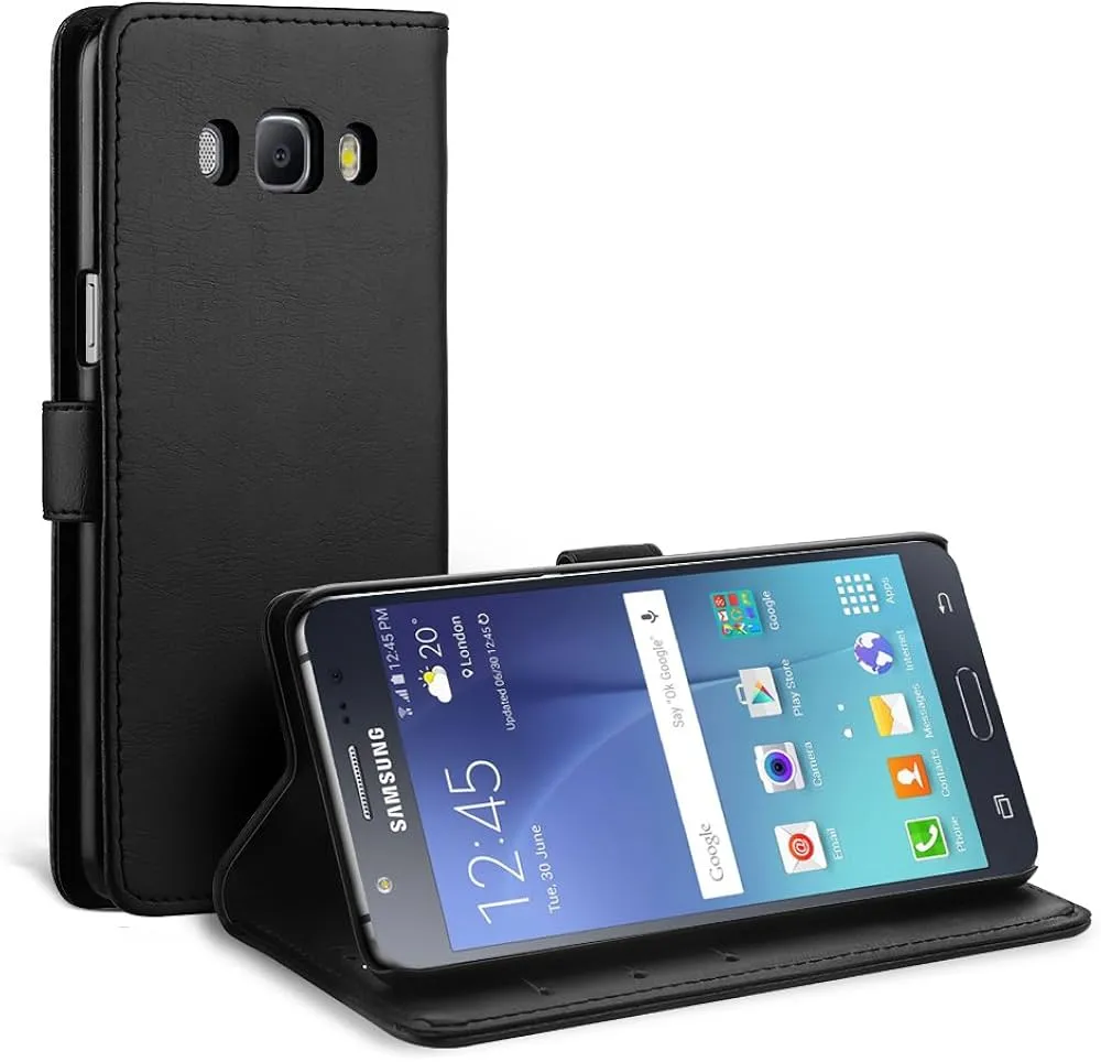 [10710] Samsung Galaxy J5 Phone Case - Black Flip
