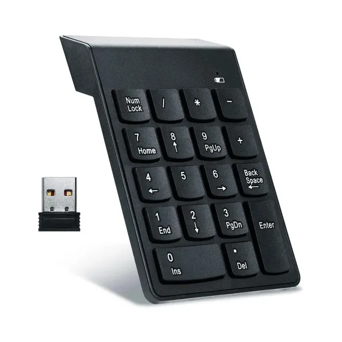 [6966199508595] Small Size 2.4GHz USB Wireless Numeric Keypad Numpad 18 Keys Digital Keyboard