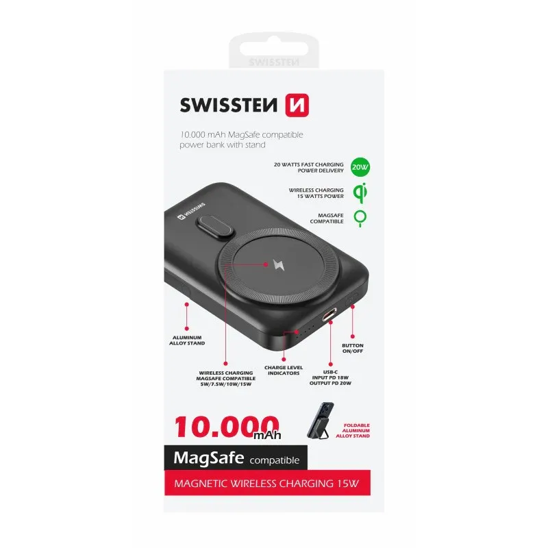 [8595217484733] Swissten 10000mAh Magsafe Powerbank