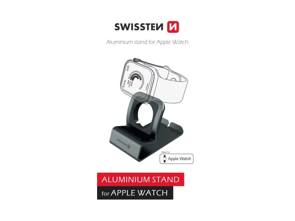 [8595217476899] Swissten Aluminum Stand For Apple Watch | Grey