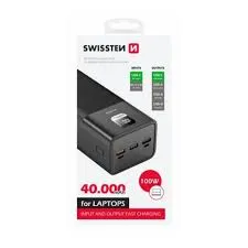 Swissten Power Line PowerBank 40,000 Mah For Laptops 100w Power Delivery | Black