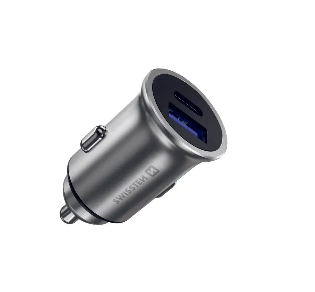 Swissten QuickCharge 36W Car Charger with USB-C + USB-A Ports