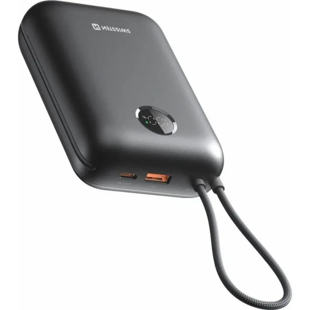 [8595217490574] Swissten VoltBox 30,000mAh Powerbank with Built in Cables
