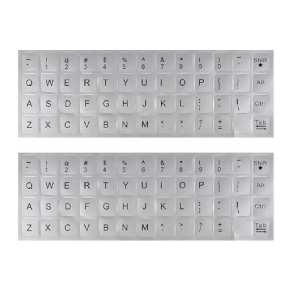 UK Layout Silver Keyboard Stickers