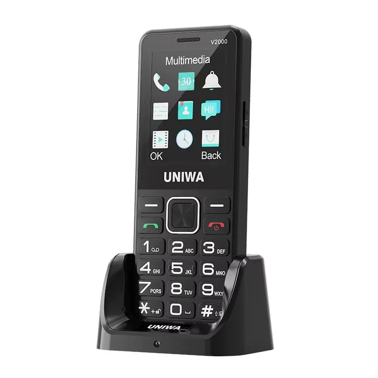 Uniwa V2000 4G Big Button Phone w/Stand