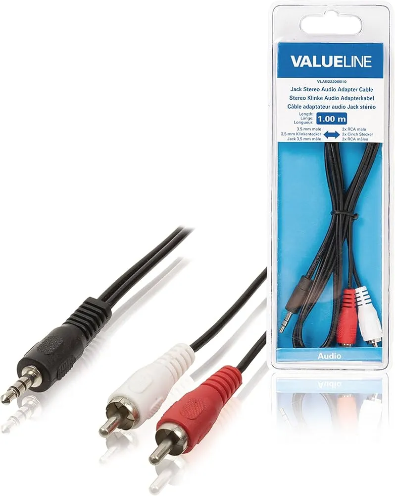 [5412810000000] ValueLine Jack audio Cable Male to Twin RCA Male 10m