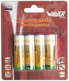Winner 2600mAh AA Rechargeable Batteries